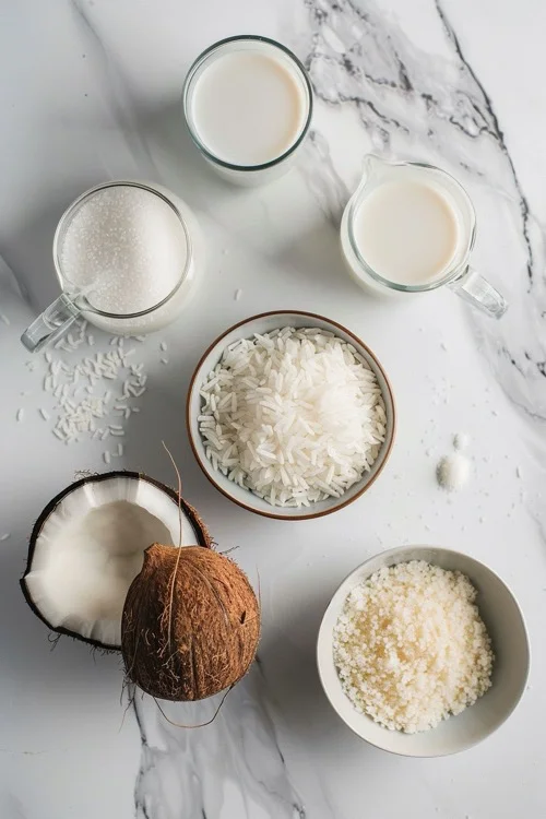 ingredientes Arroz con leche y coco
